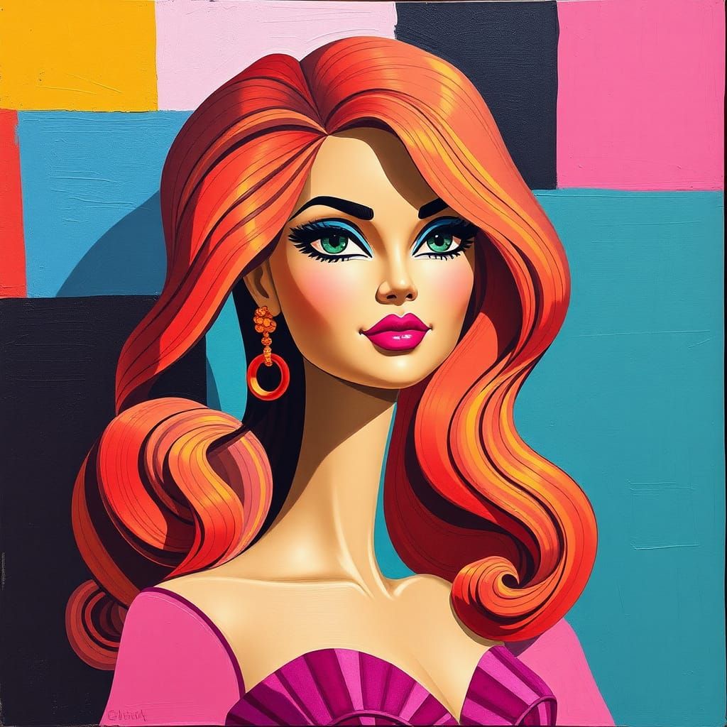 Cubist Barbie Artwork: Geometric Deconstruction