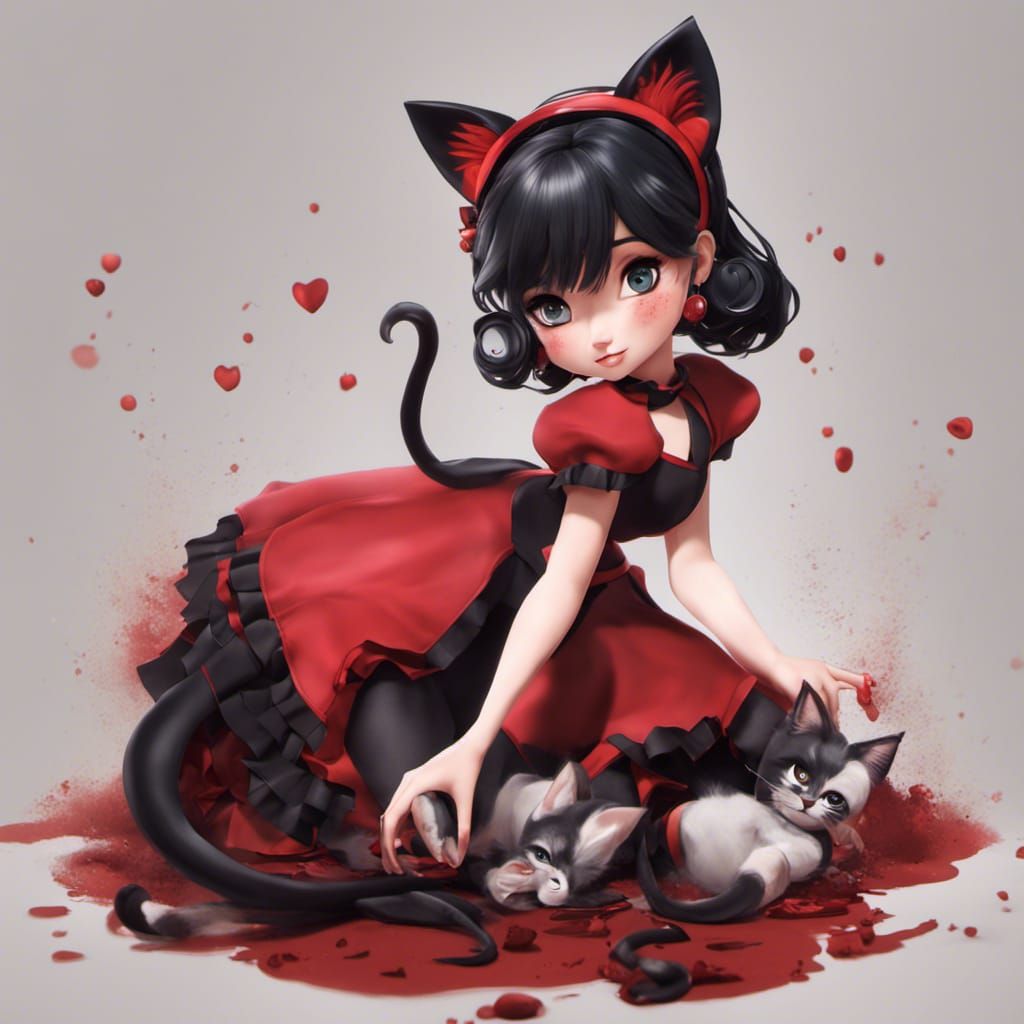 Woman with Cat Ears in Detailed Fantasy Art