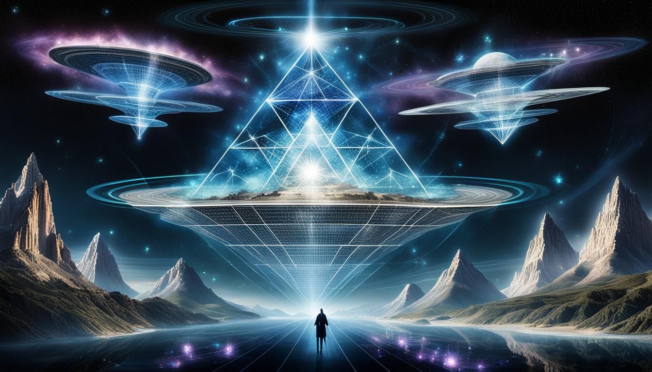 Dimensional Timeline with Pleiadian Hologram in Reflective S...