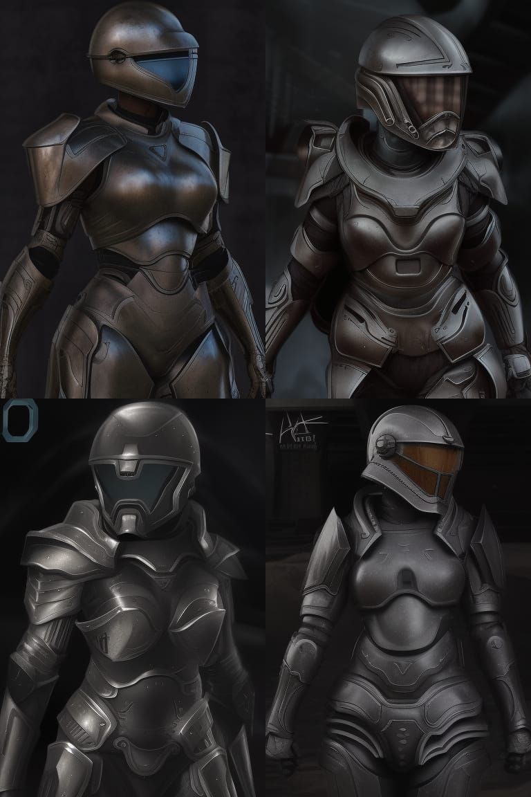 Sci-Fi Female Exo-Armor in Digital Matte Painting