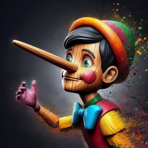 Colorful Lifelike Pinocchio with Long Nose