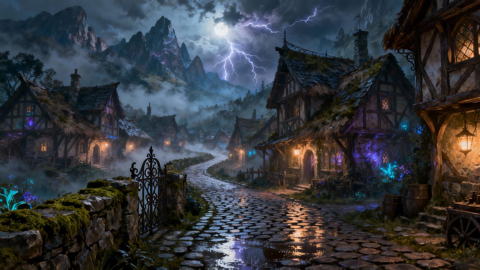 Fantasy D&D Village in Cinematic Photography Style