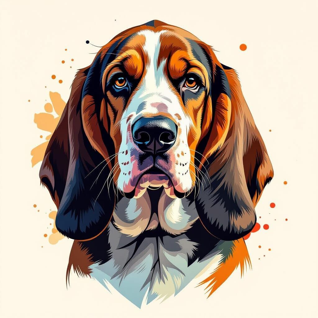 Basset Hound Portrait with Dynamic Lighting