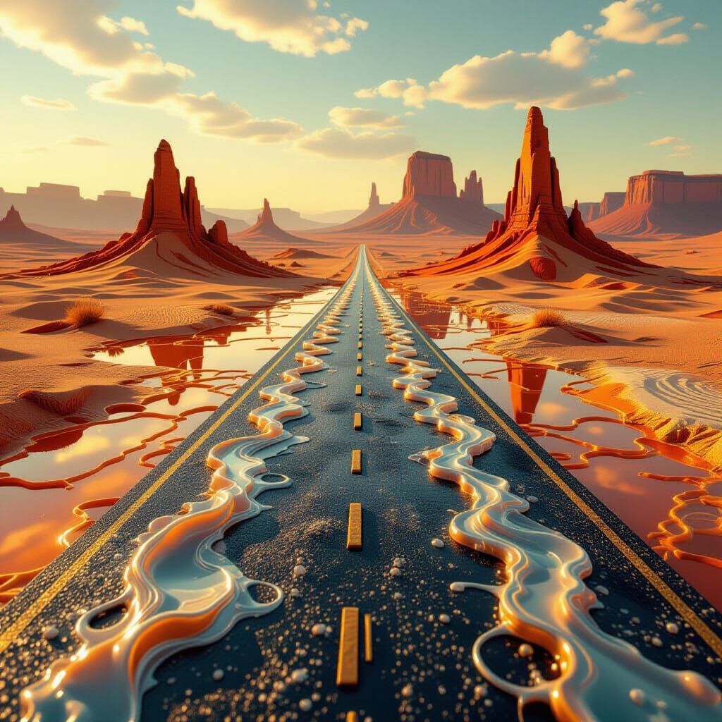 Terraformed Landmark Macro: Gel Waves & Gold Leaf