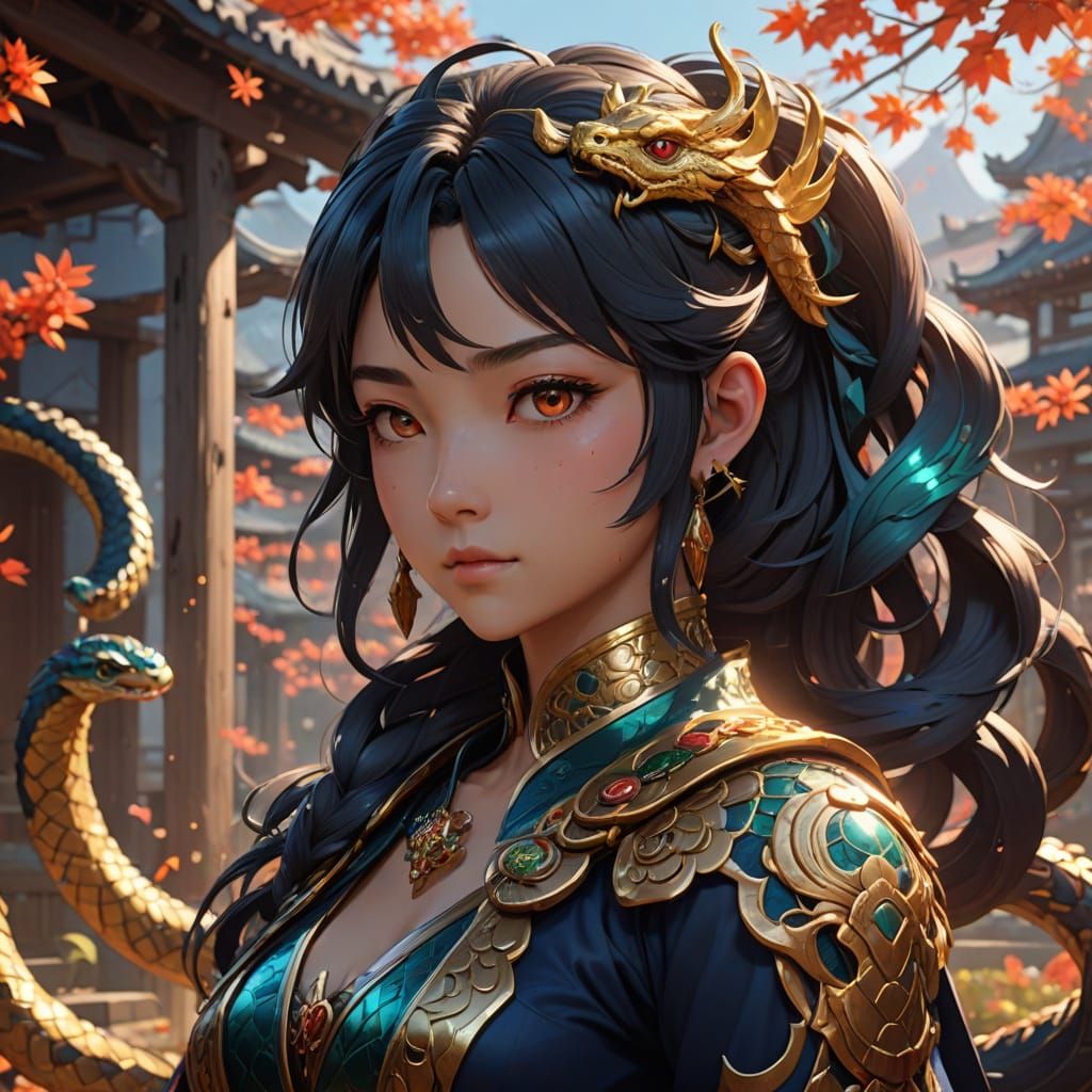 Vibrant Anime Art of the Year of the Snake Viper