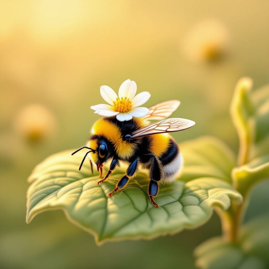 Bumblebee's Nap: A Whimsical Illustration