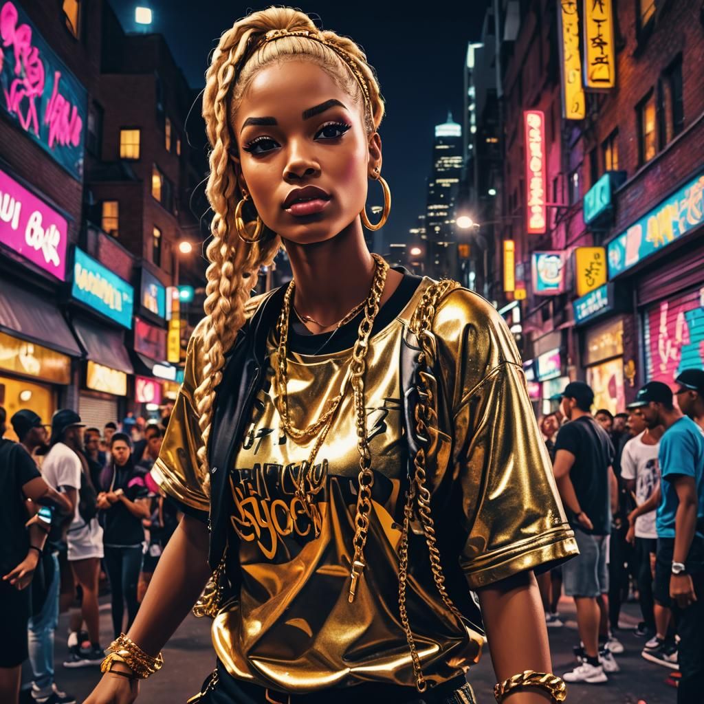 Rapper Barbie Portrait in Urban Hip Hop Style