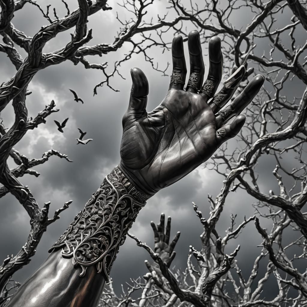 Hyperrealistic Silver-Grey Atmospheric Composition