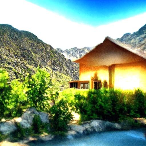 Hyperrealistic Afghan Mountainside Retreat in 8K