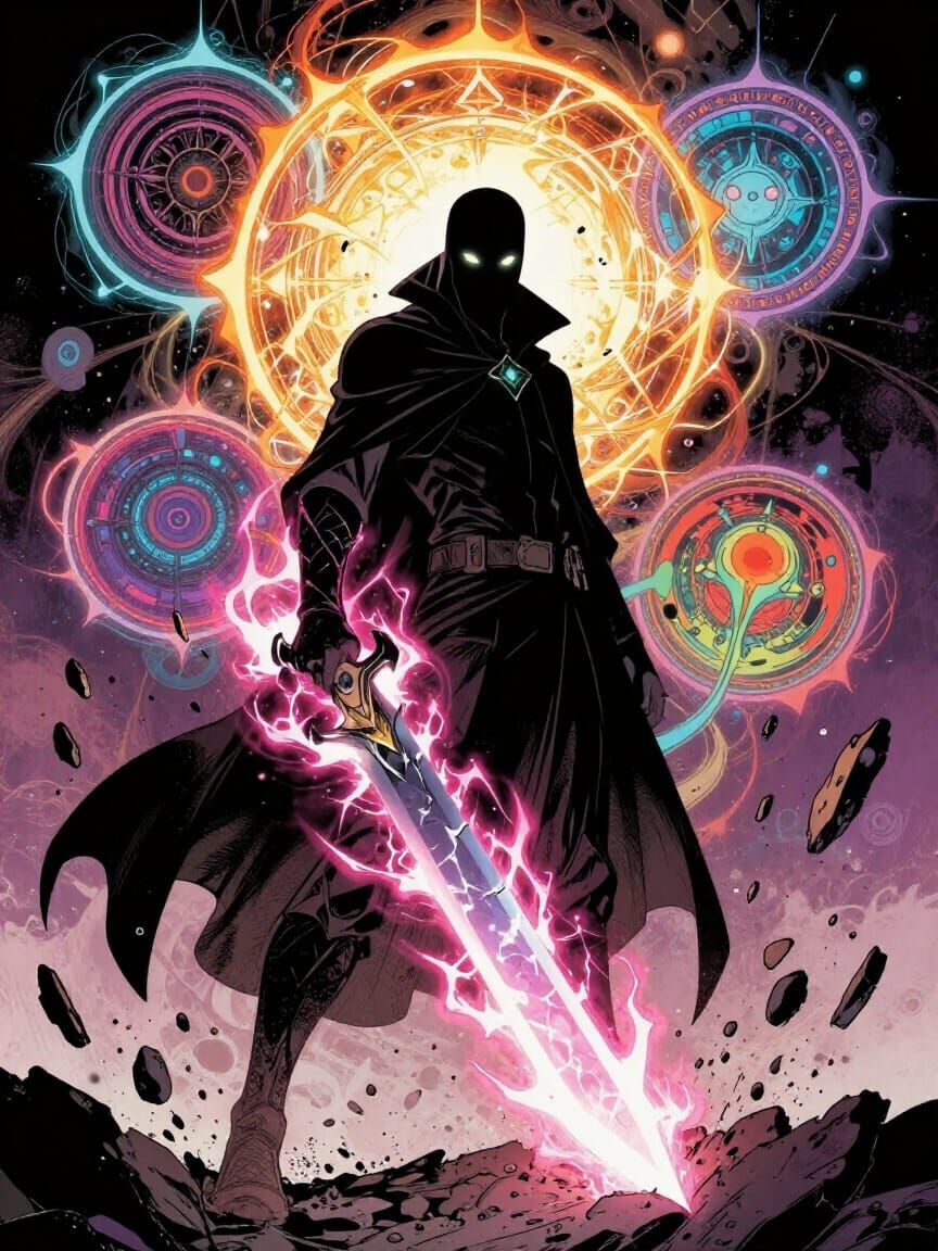 Victorious Rogue in Comic Book Style