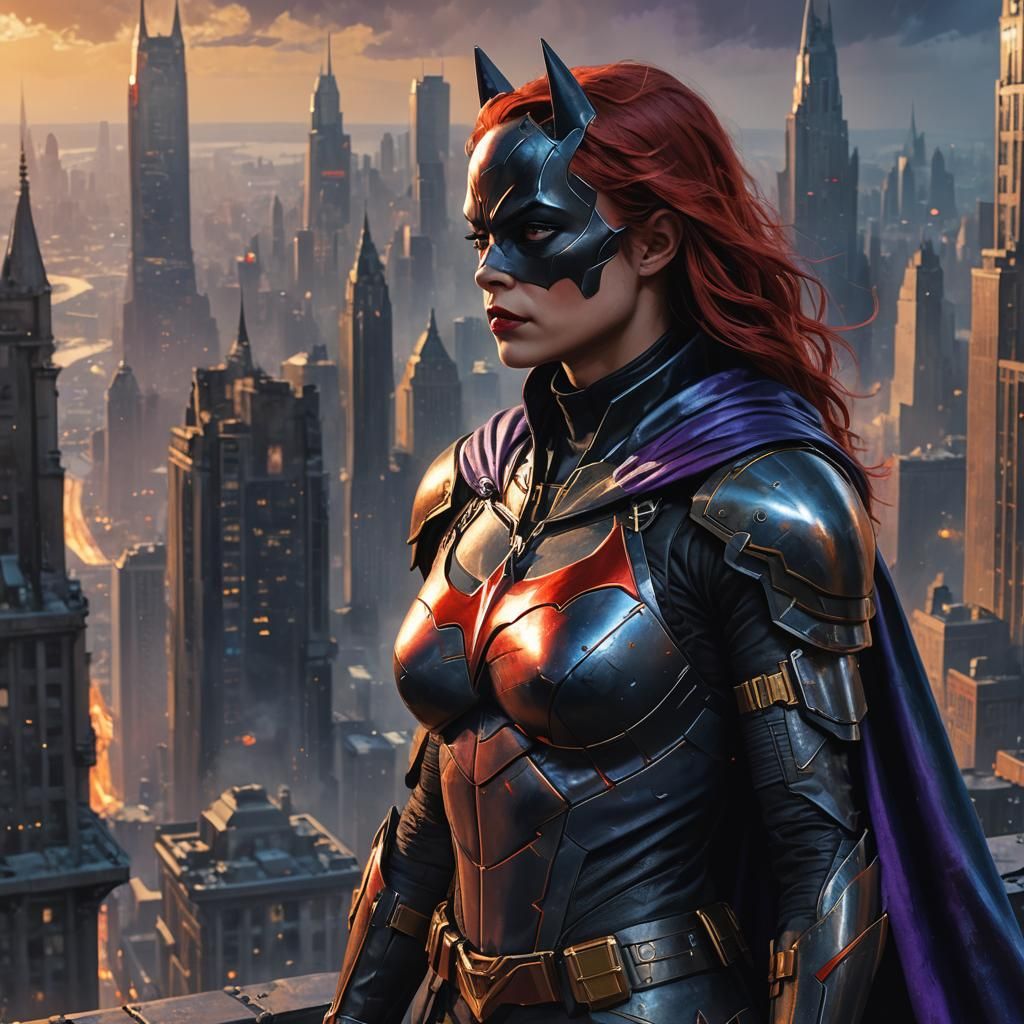 Batwoman in Armored Suit: Gotham City Concept Art