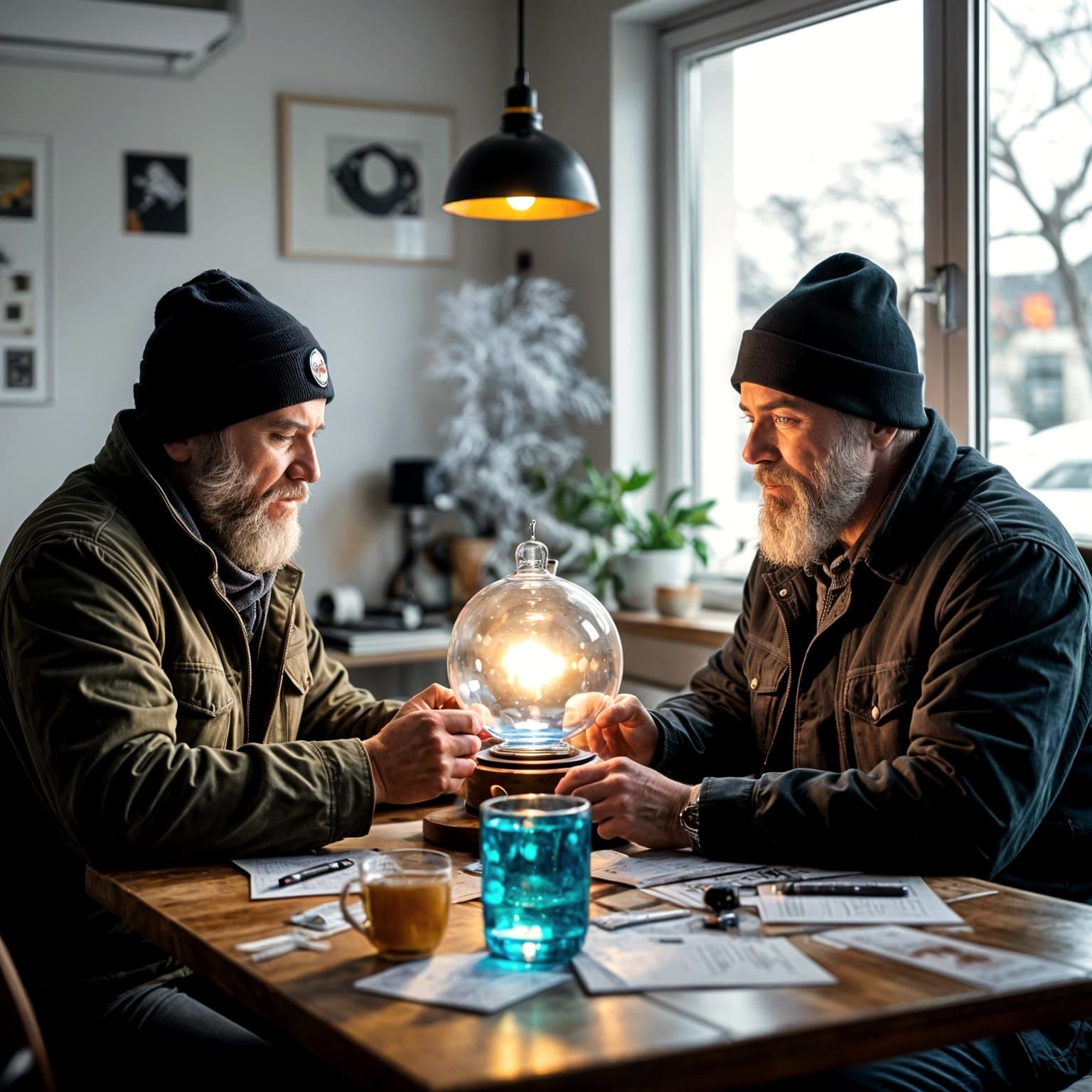 Glassblower and Gas Station Attendant Close-Up