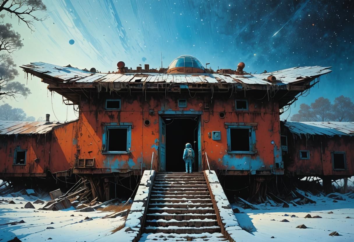 Astronaut in Starry Void: Surreal Sci-Fi Art