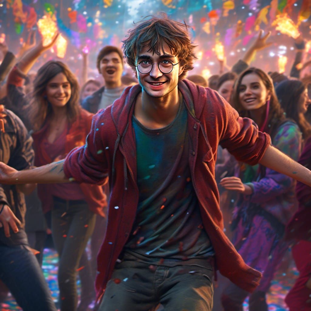 Harry Potter Dancing at Party, Detailed Portrait