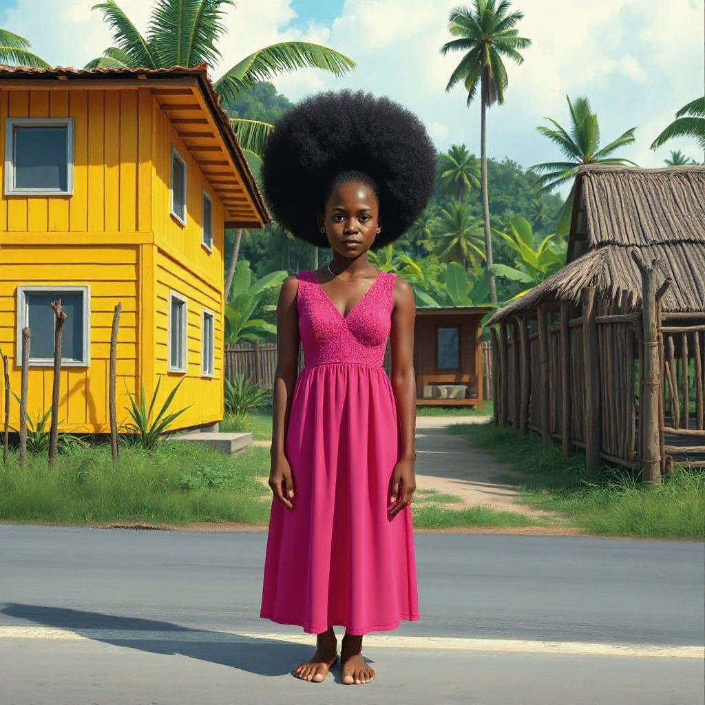 Melanesian House Reflected in an Eye, Digital Art