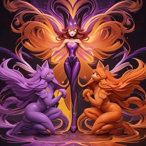 purple + orange