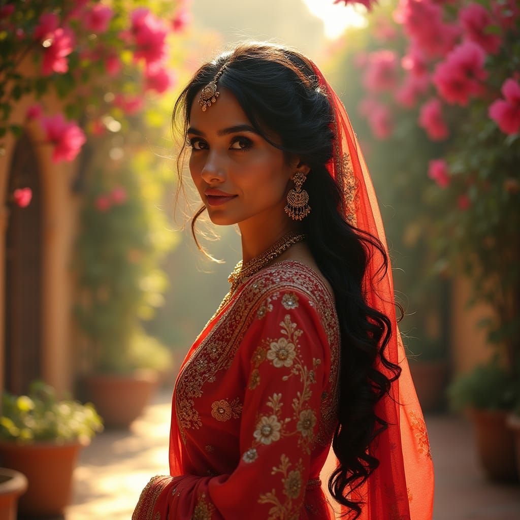 Ethereal Indian Beauty in Lavish 1920s Attire