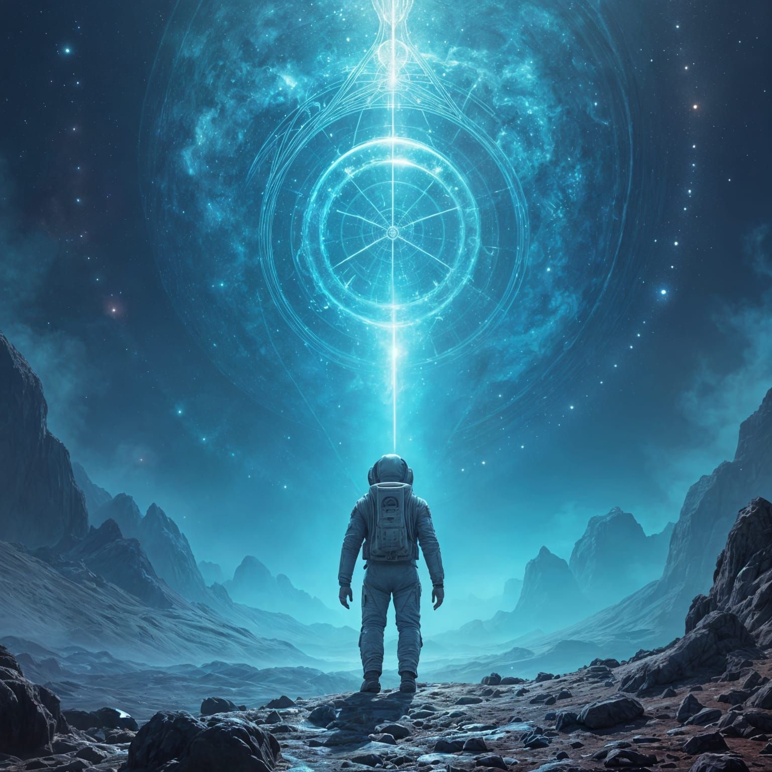 Astronaut in Cosmic Horror Landscape