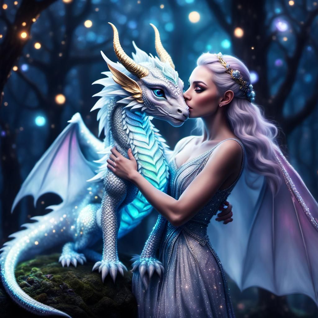 Elf with Magical Baby Dragon