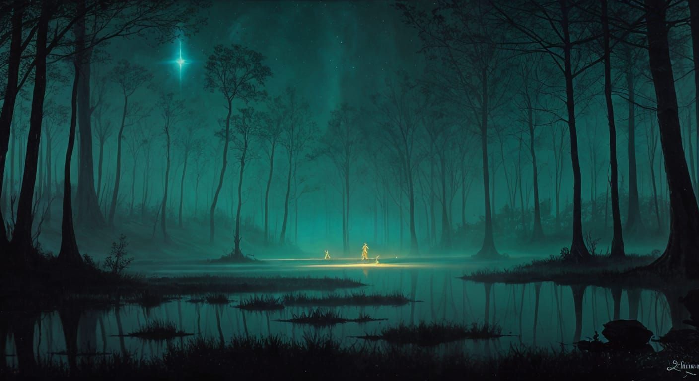 Mysterious Will-o'-the-Wisps Lure Travellers in Baroque Oil ...