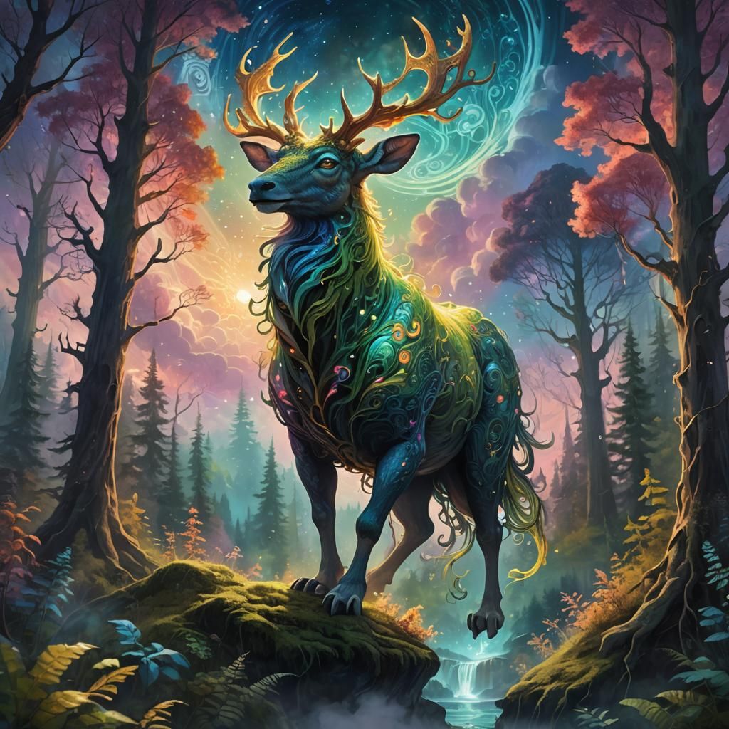 Mystical Creature in Dream Landscape Concept Art