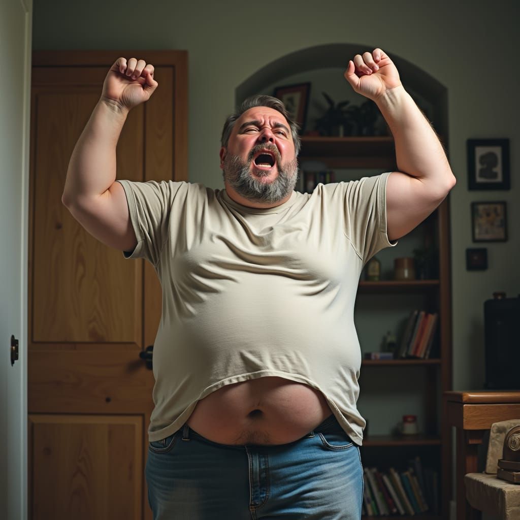 Man Expressing Existential Despair in Basquiat Style