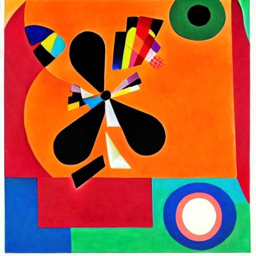 Butterfly with Suitcase in Abstract Style