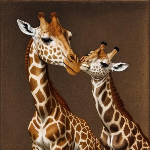 A Giraffe Amidst Warm Brown Sugar Hues in a Modern Still Lif...