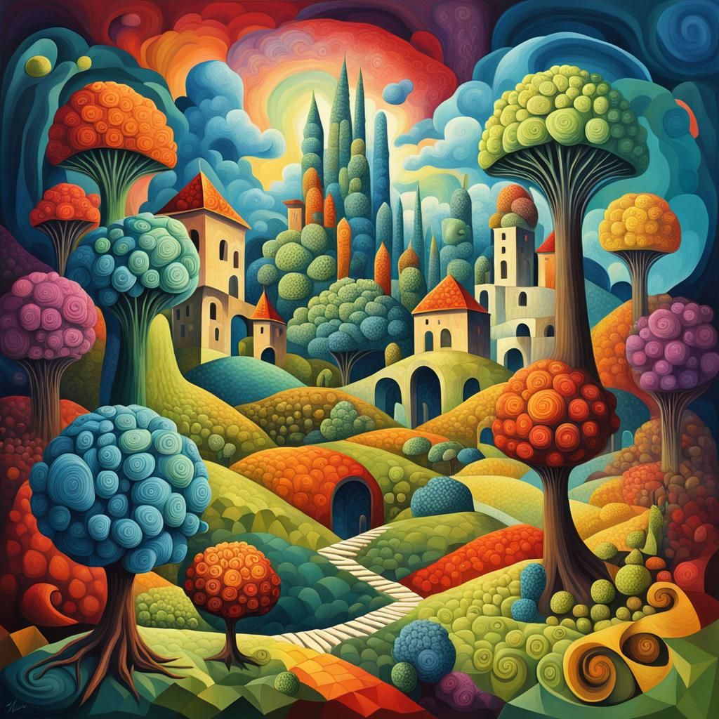 Surreal Cubist Dreamscape