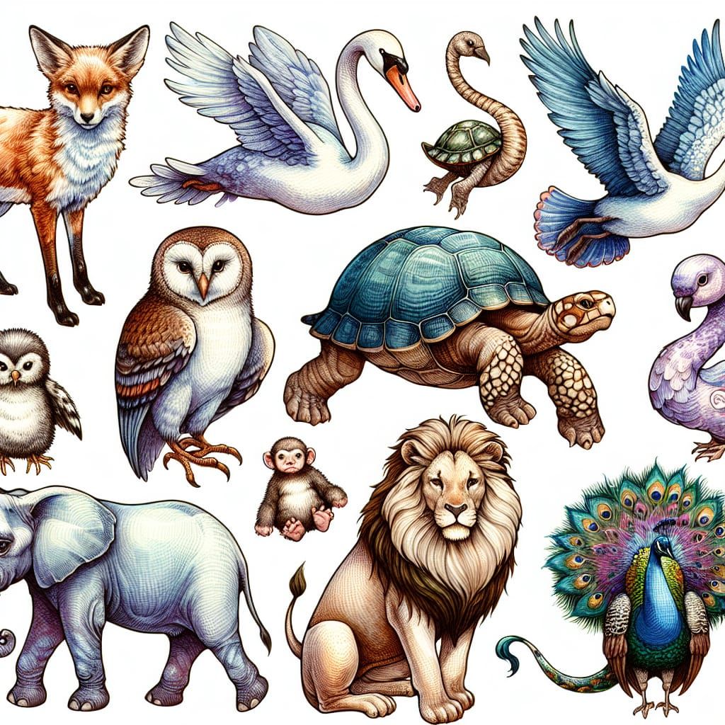 Watercolor Stickers of Adorable Animals