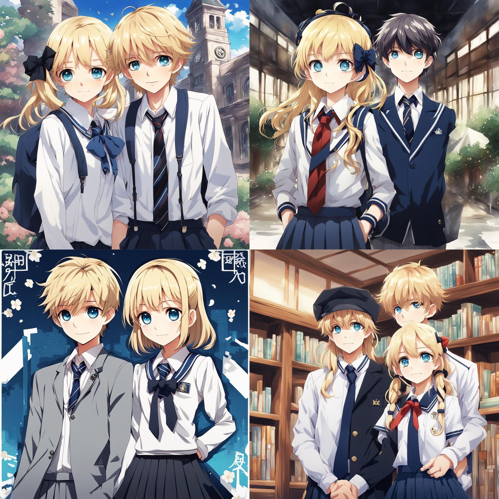 Anime School Children Holding Hands