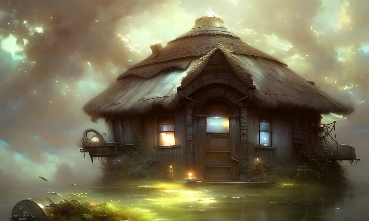 Epic Cloud Factory Hut in Photorealistic Style