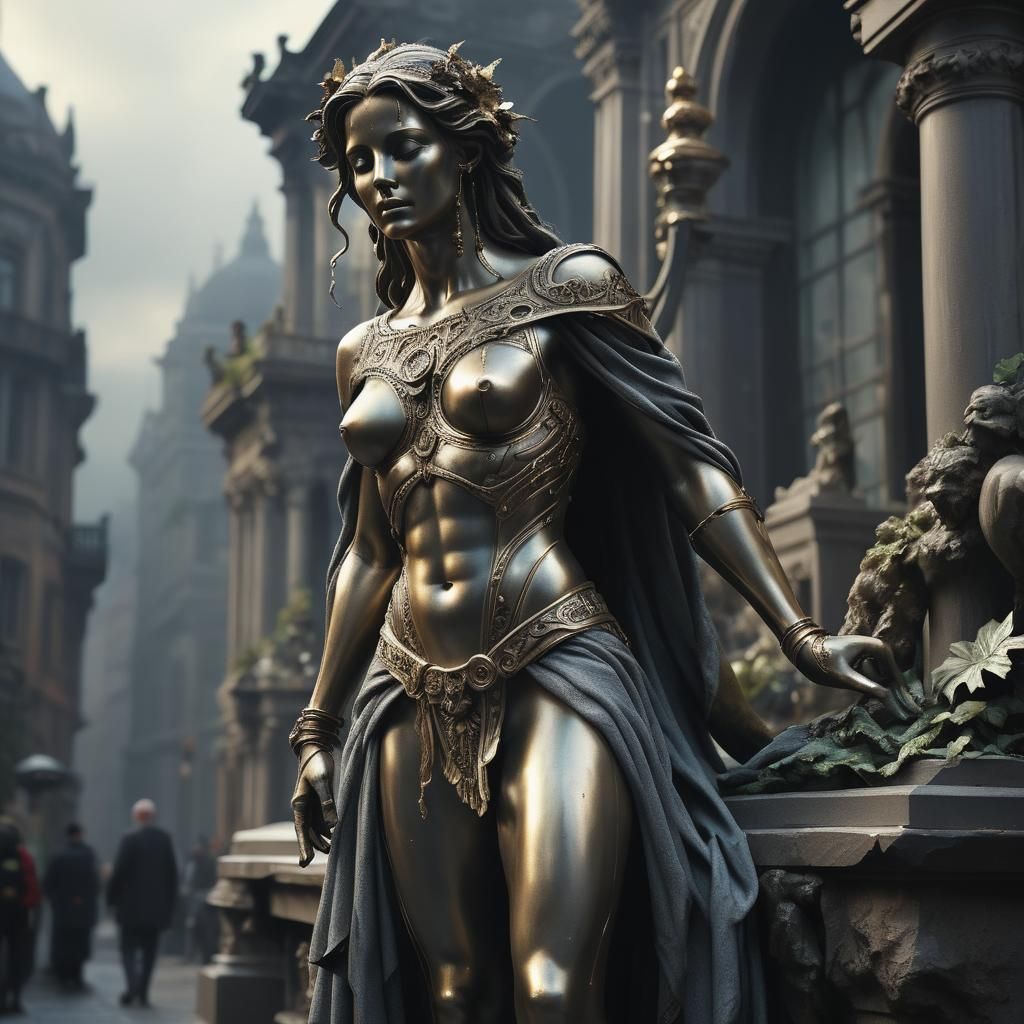 Dramatic Living Statue Digital Matte Painting