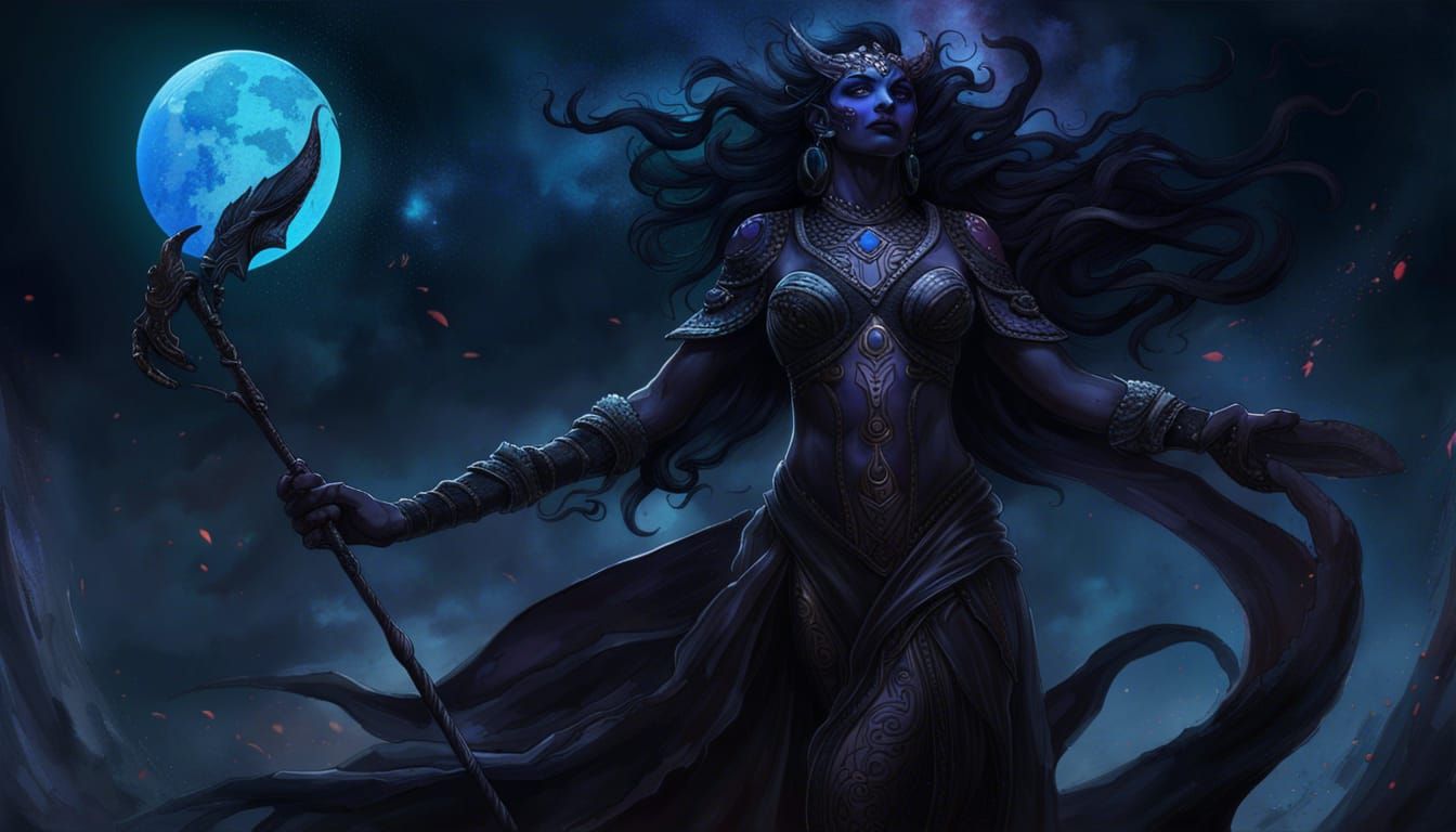Primordial Goddess Nyx: Fantasy Concept Art