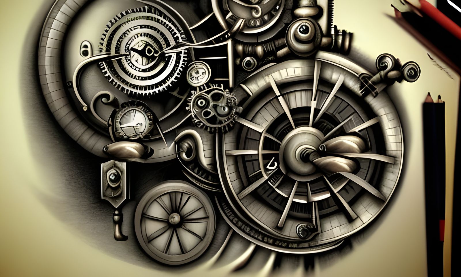 SteamPunk Clockwork Charcoal 1