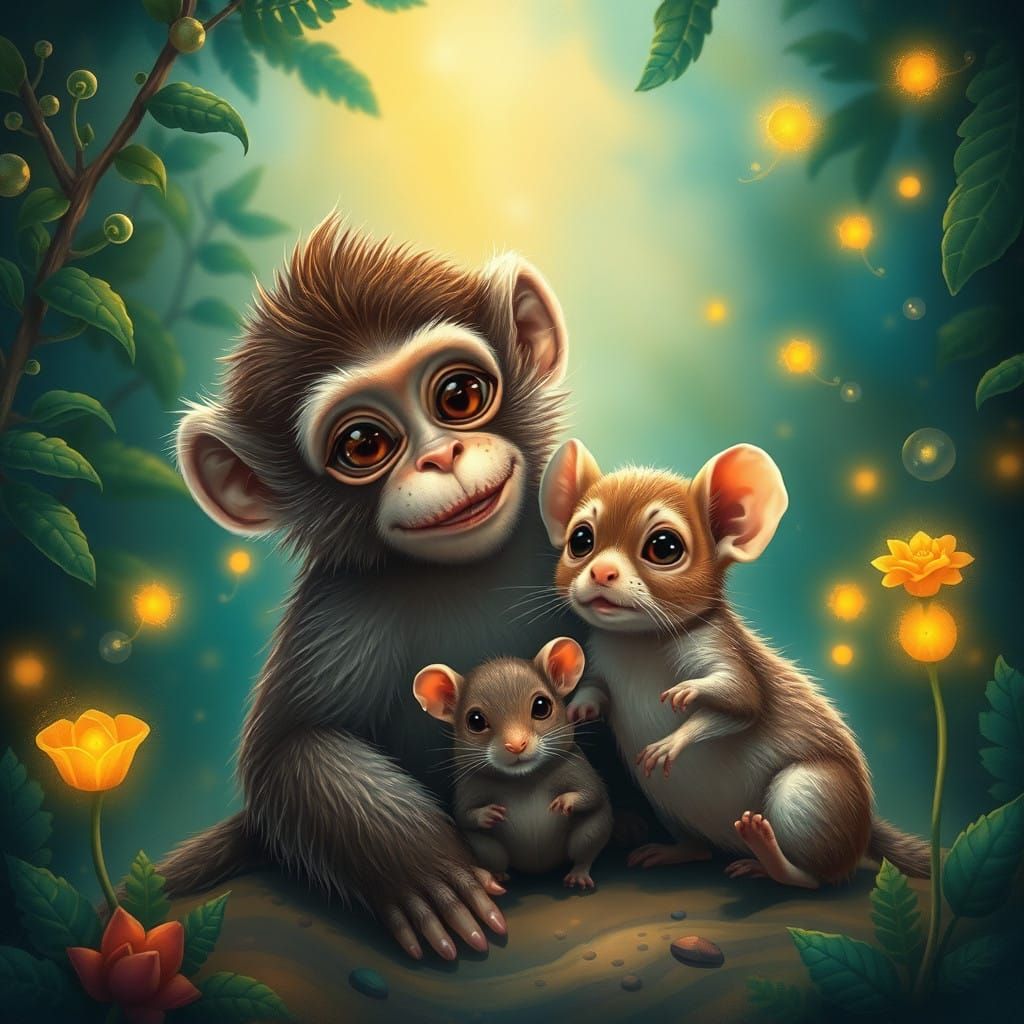 Whimsical Friends in a Fantastical Realm