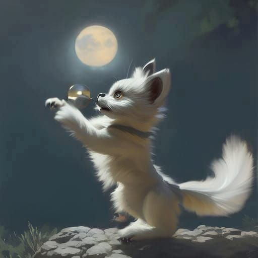 Chihuahua Playing with Sun: Digital Art Illustration