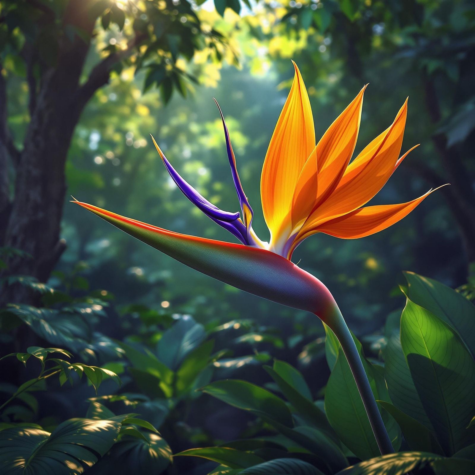 Majestic Bird of Paradise in Hyper-Realistic Style