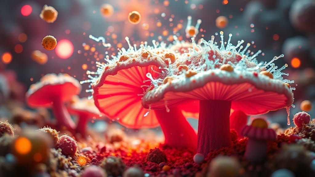 Lively Bacteria Rave in Petri Dish with Exploding Spores