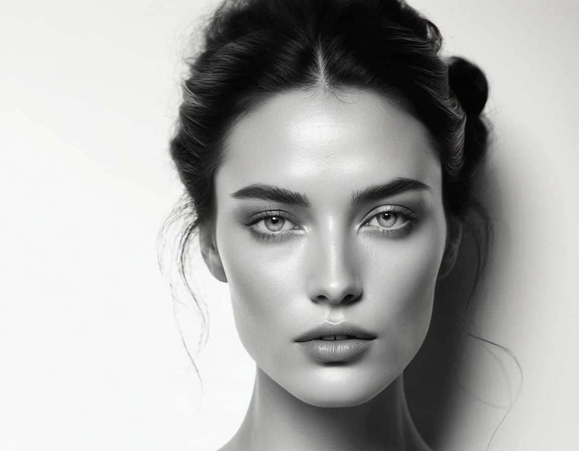 Elegant Woman in Soft Light, Photorealistic Digital Art