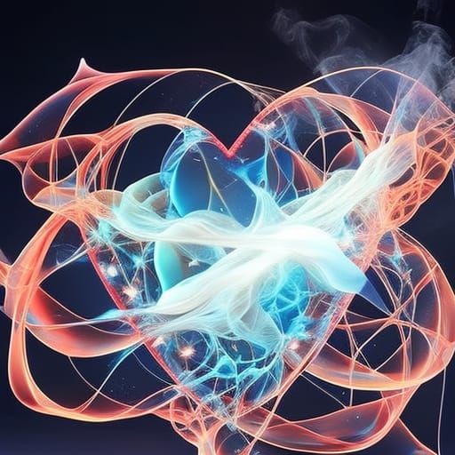 Glowing Crystal Heart with Cosmic Energy