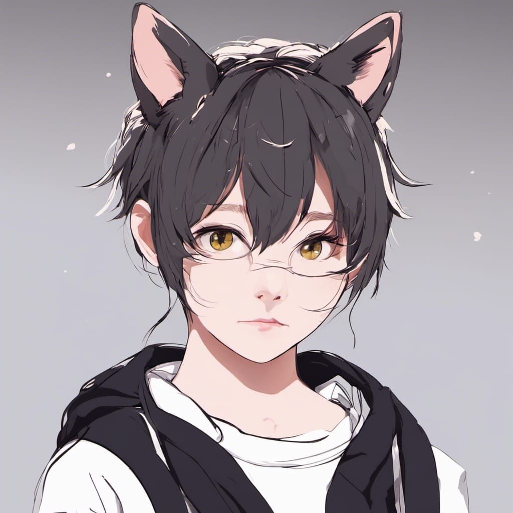 Girl with Cat Ears and Tail