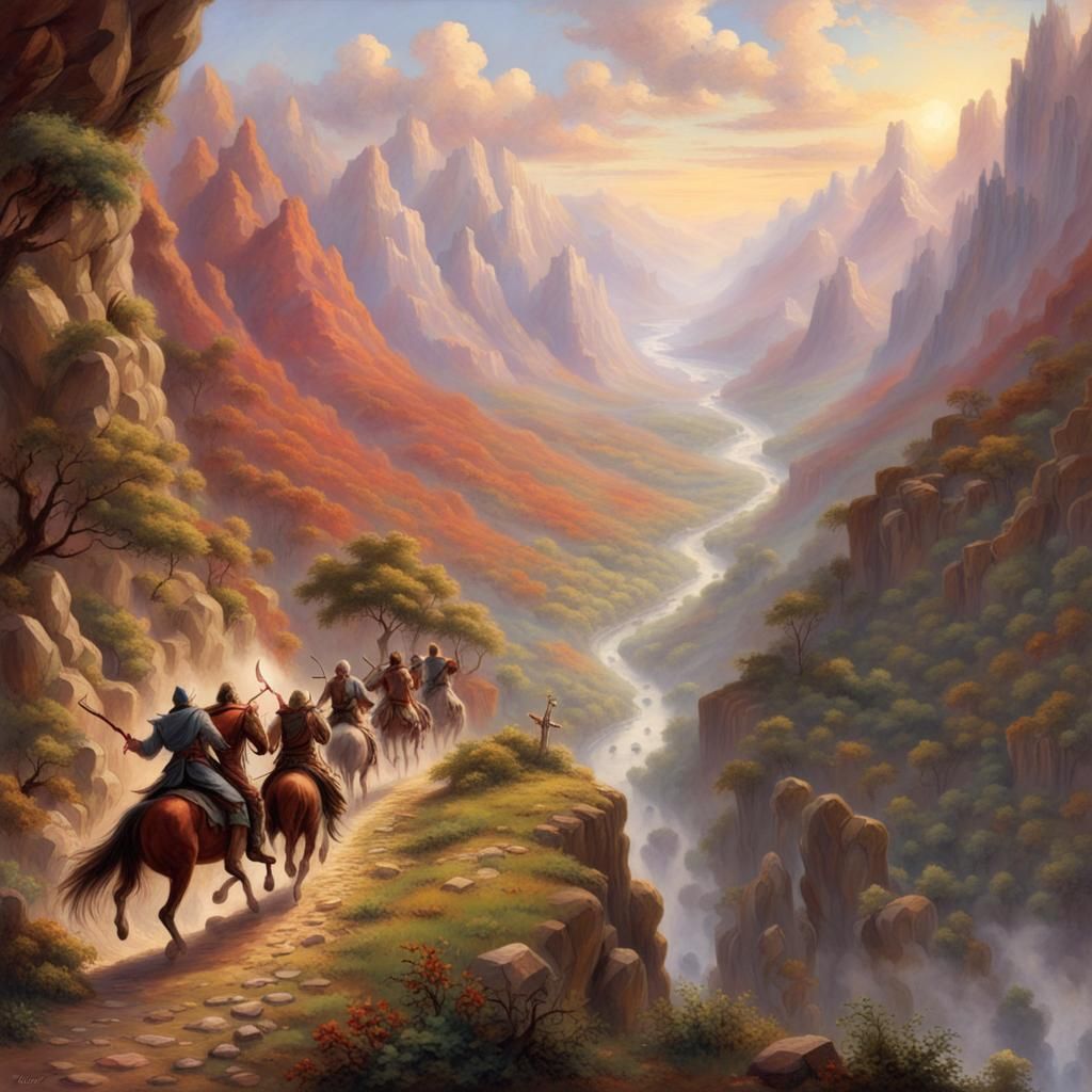 Adventurers Ambushed by Goblins in Mountain Gorge