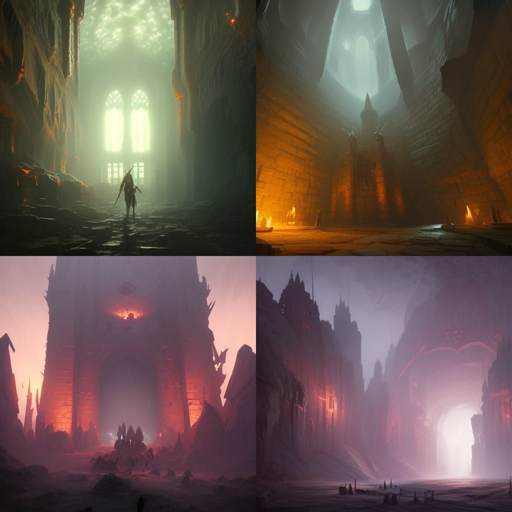 Epic Dark Fantasy Dungeon Concept Art