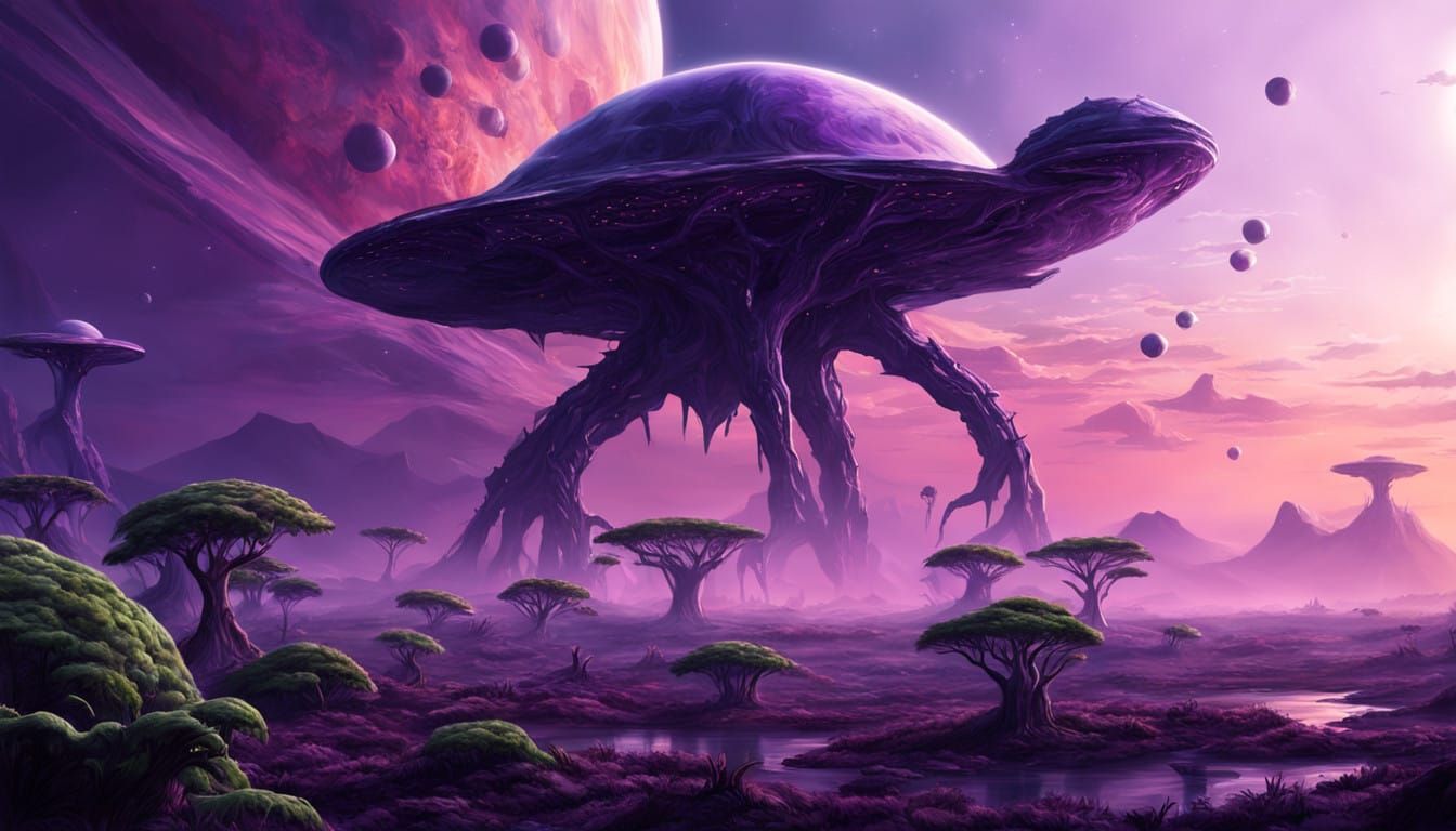 Exotic Mega Fauna Roam a Vivid, Alien Landscape