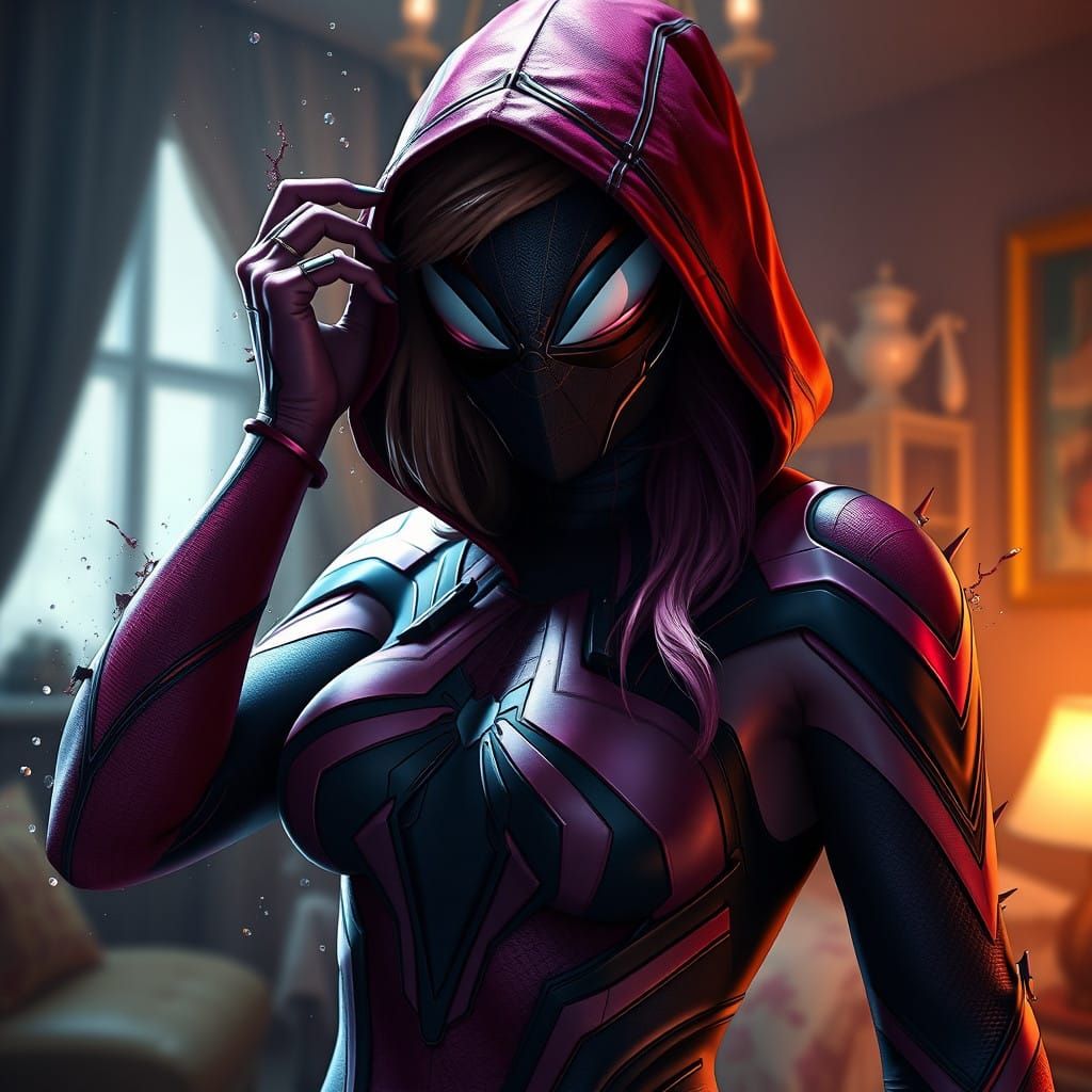 Fantastical Spider Gwen Concept Art in Deep Color