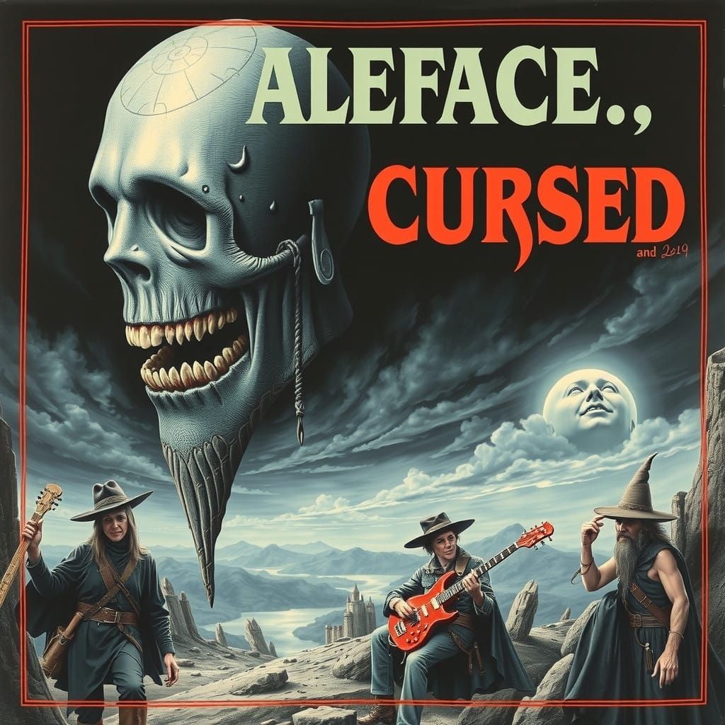 Heavy Metal Album Cover Art in Surrealist Style