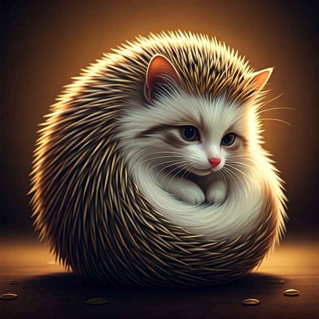 Whimsical Feline in Warm Golden Light