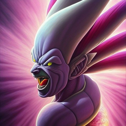 Frieza Akuma Orc Fusion in Hyperrealistic Biopunk Style