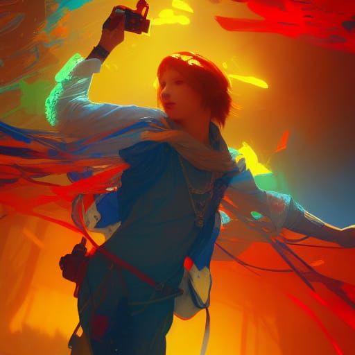 Boy in Rococo Style with Dynamic Lighting